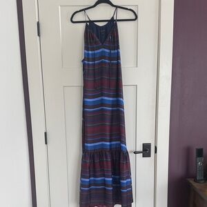 Banana Republic Striped Maxi Dress - Blue and Burgundy
